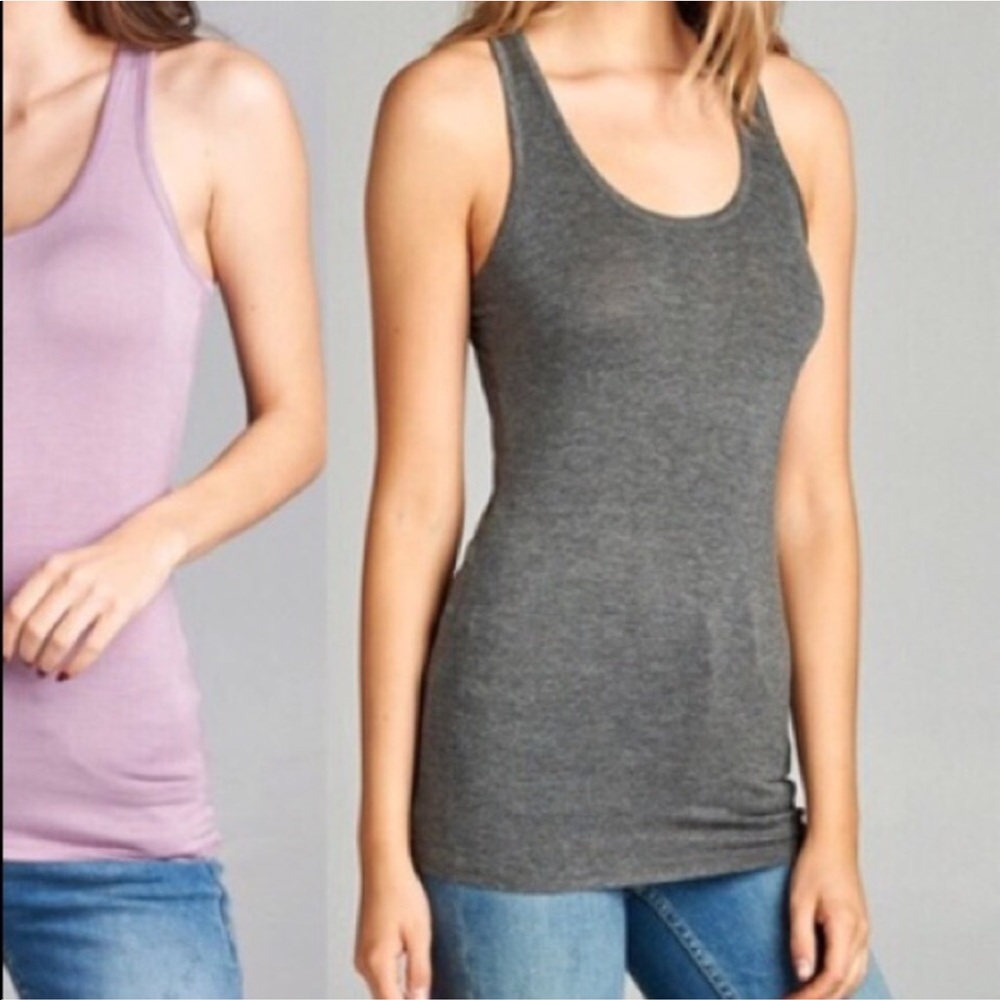 Dark Gray Racer back Tank ❤︎